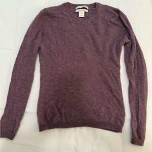 Ellen Tracy Purple 100% Cashmere Crewneck Sweater